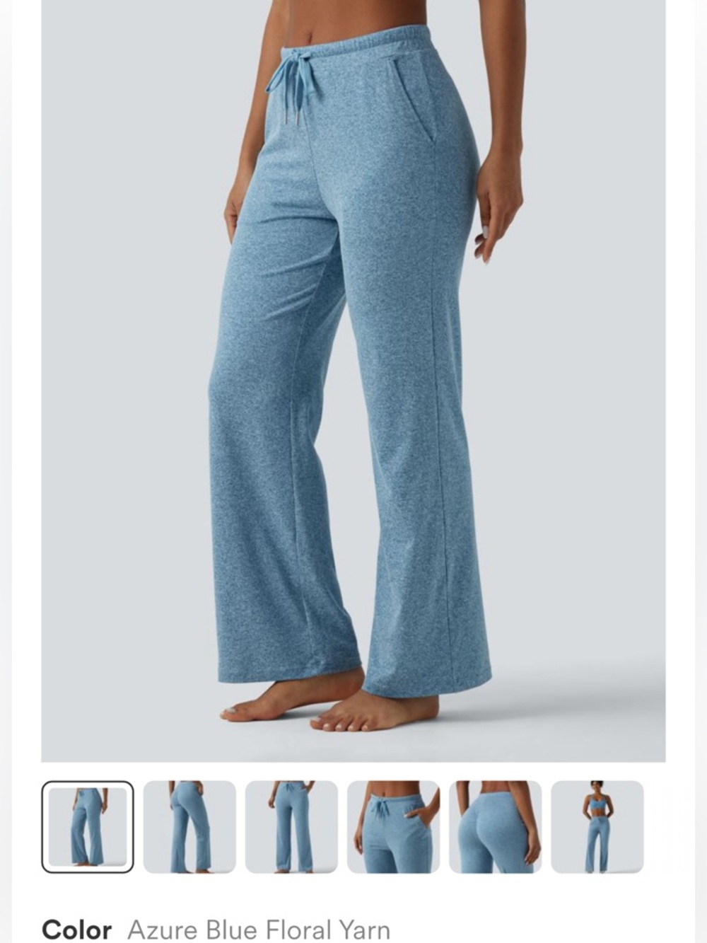 Azure Blue Wide-Leg Lounge Pants